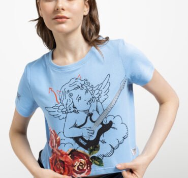 Abbey –  Cotton Cropped T-shirt