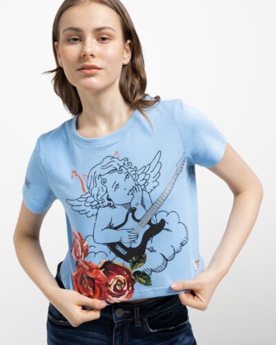 Abbey -  Cotton Cropped T-shirt