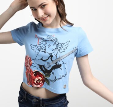 Abbey –  Cotton Cropped T-shirt