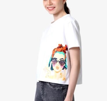 Delvie –  Cotton Cropped T-shirt